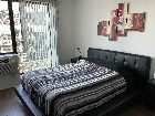 Genuine black leather bed