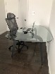 Bureau de travail moderne en verre trempé