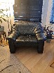 Fauteuil de cuir Italien 1 place noir